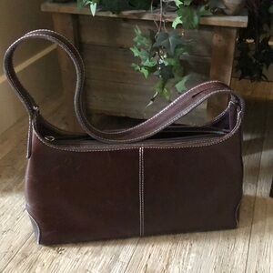 Elegant Brown Leather Shoulder Bag
